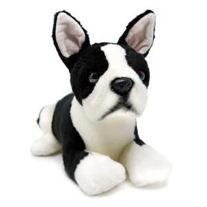 Boston Terrier Dog Puppy Stuffed Animal Plush Toy Black & White New Baxter 13"